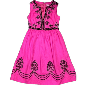 Lilly Pulitzer Pink Black Ornate A line Dress Size 0